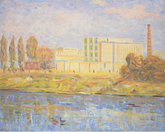 "Pond at the factory"