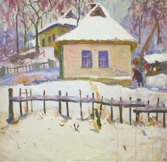 "In winter near the house"