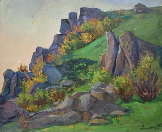 "Boulders on the hill. Autumn"