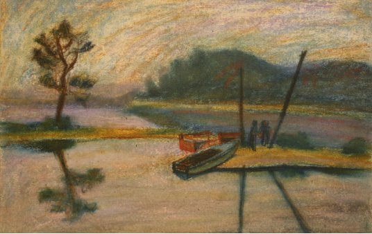 "Boats on the shore"