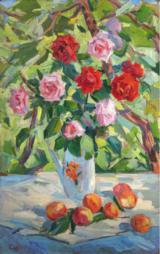 "Roses and peaches"