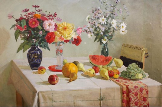 "Flowers with fruits"