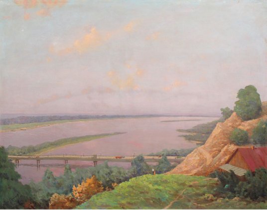 "Landscape with bridge"