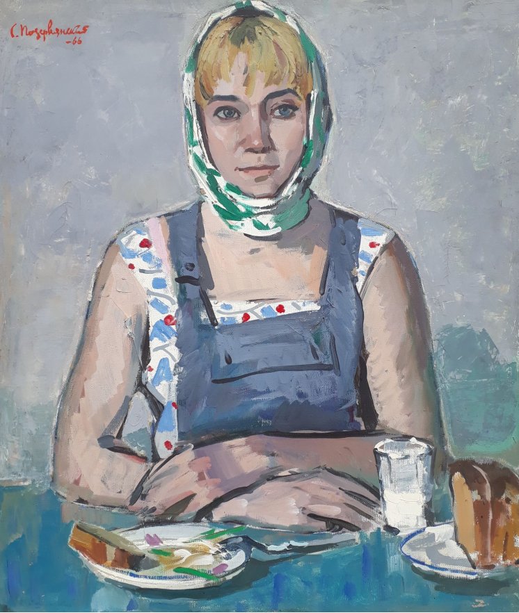 "In the factory canteen. Portrait of Svetlana"