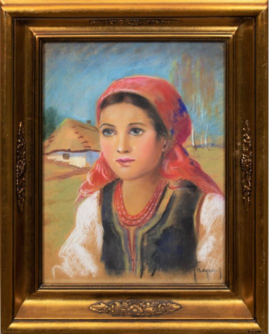 "Girl in a red scarf"