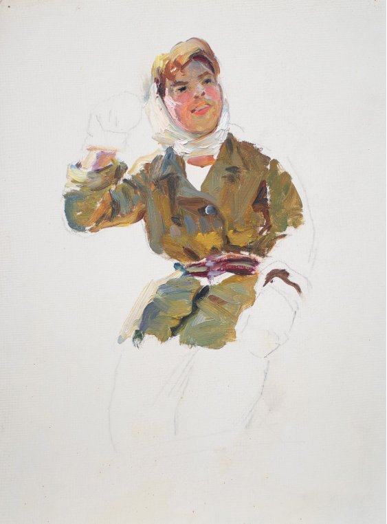 "Sketch of a female worker"