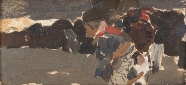 "Ескіз до картини "Ворог наближається", 1945 рік"