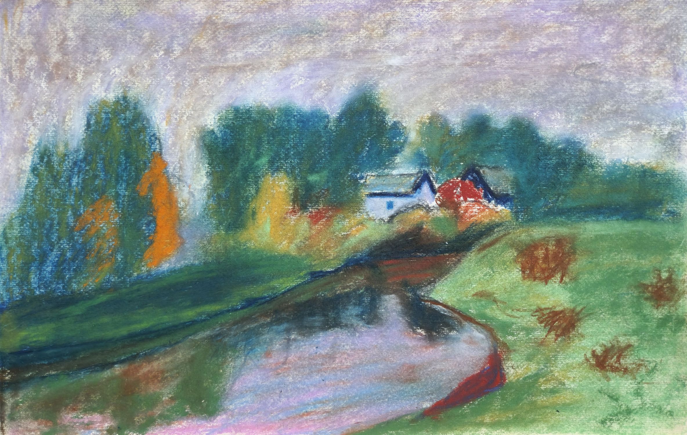 "The pond near the house"