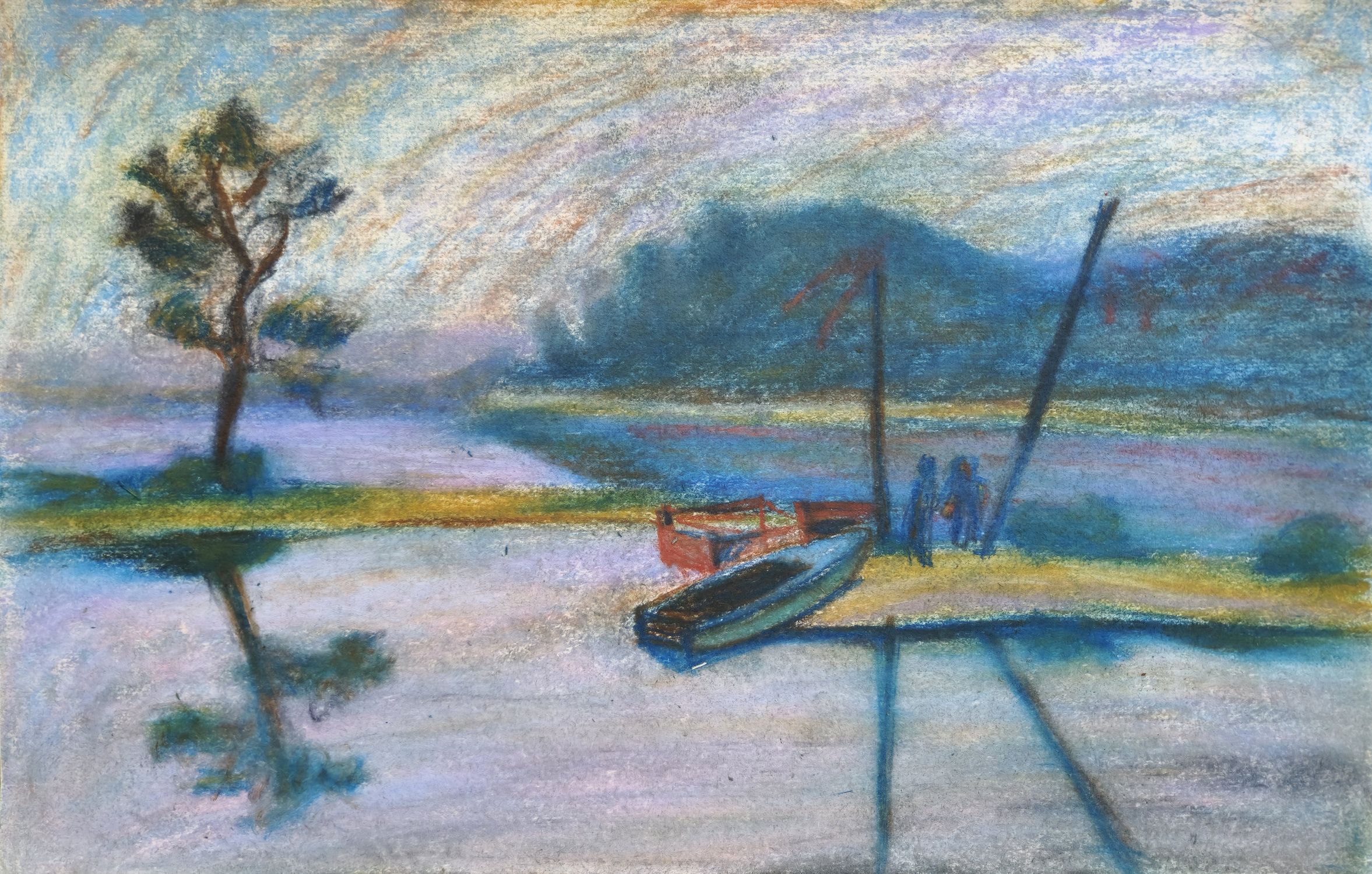 "Boats on the shore"