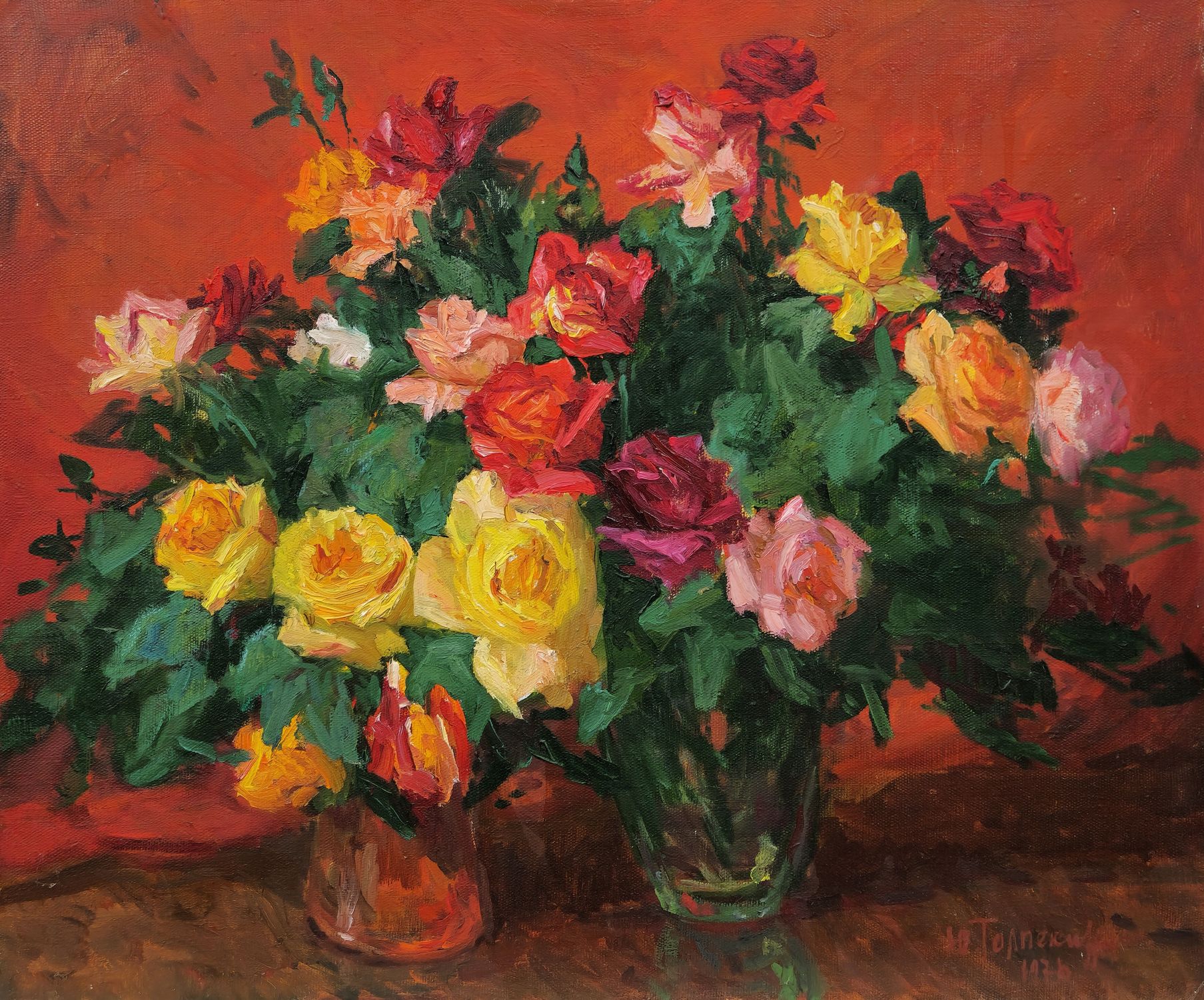 "Yellow and red roses"