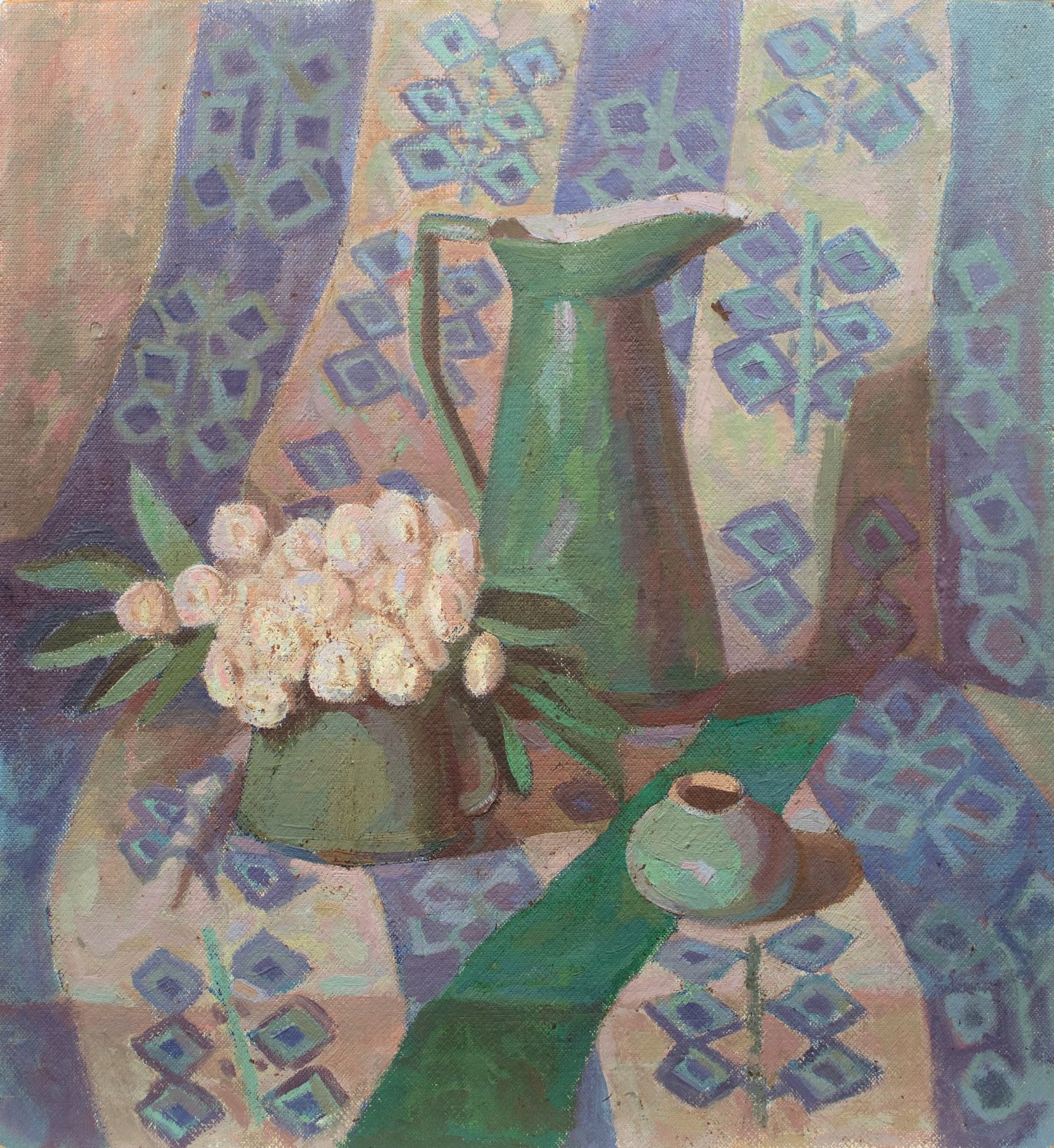"Still life with green cloth"